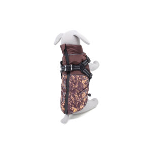 Vsepropejska Adon zimní bunda pro psa s postrojem Barva: Hnědá, Délka zad (cm): 46, Obvod hrudníku: 56 - 60 cm