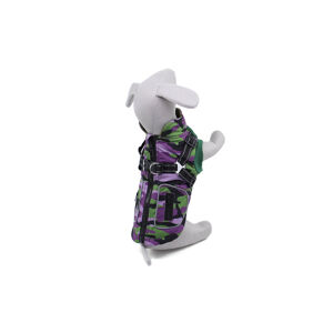 Vsepropejska Pardál zimní bunda pro psa s postrojem Barva: Zelená, Délka zad (cm): 26, Obvod hrudníku: 30 - 38 cm