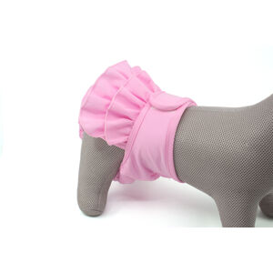 Vsepropejska Lucie hárací kalhotky pro psa s volánkem Barva: Růžová, Obvod slabin (cm): 40 - 56