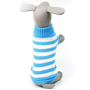Vsepropejska Strip svetr pro psa s proužky Barva: Modrá, Délka zad (cm): 31, Obvod hrudníku: 32 - 46 cm