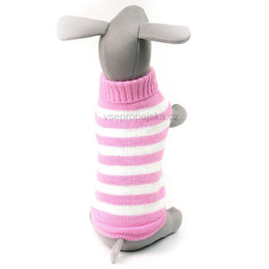 Vsepropejska Strip svetr pro psa s proužky Barva: Růžová, Délka zad psa: 17 cm, Obvod hrudníku: 24 - 32 cm