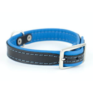 Vsepropejska Leather kožený obojek pro psa | 19 - 53 cm Barva: Modrá, Obvod krku: 22 - 27 cm