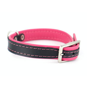 Vsepropejska Leather kožený obojek pro psa | 19 - 53 cm Barva: Růžová, Obvod krku: 45 - 53 cm