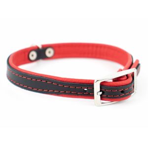 Vsepropejska Leather kožený obojek pro psa | 19 - 53 cm Barva: Červená, Obvod krku: 28 - 36 cm