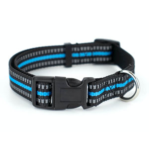 Vsepropejska Reflex nylonový obojek pro psa | 27 - 54 cm Barva: Černo-modrá, Obvod krku: 27 - 42 cm