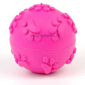 Vsepropejska Foot gumový míček pro psa | 6 cm Barva: Růžová