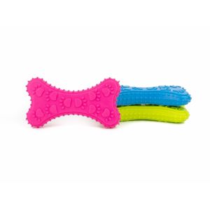 Vsepropejska Bite gumová kost pro psa | 10 cm Barva: Růžová
