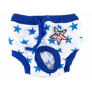 Vsepropejska Absorb modré látkové hárací kalhotky pro psa s hvězdičkami Obvod slabin: 43 - 58 cm