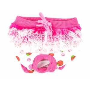 Vsepropejska Lace růžové hárací kalhotky pro psa Obvod slabin: 30 - 40 cm
