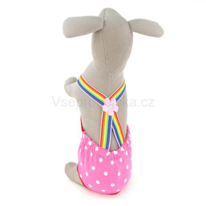 Vsepropejska Zoe růžové hárací kalhotky pro psa se šráky Obvod slabin: 29 - 40 cm