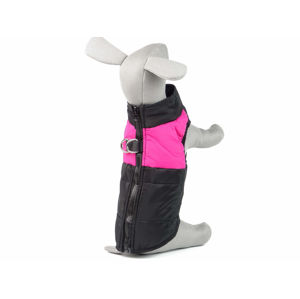 Vsepropejska Rainy obleček pro psa na zip Barva: Černo-růžová, Délka zad psa: 75 cm, Obvod hrudníku: 81 - 90 cm