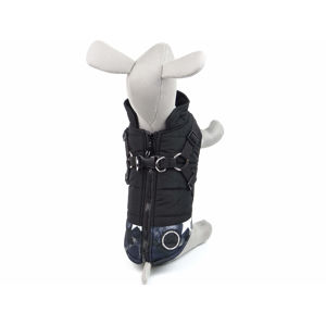 Vsepropejska Harness zimní bunda pro psa s postrojem Barva: Černá, Délka zad psa: 36 cm, Obvod hrudníku: 40 - 49 cm