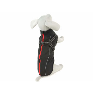 Vsepropejska Softshellová bunda pro psa s postrojem Barva: Černá, Délka zad (cm): 46, Obvod hrudníku: 56 - 62 cm