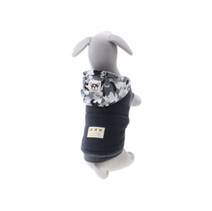 Vsepropejska Bona bunda pro psa s maskáčovou kapucí Barva: Šedá, Délka zad (cm): 36, Obvod hrudníku: 42 - 52 cm