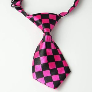Vsepropejska Jerry černo-růžová kostkovaná kravata pro psa