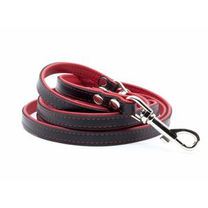 Vsepropejska Delux kožené přepínací vodítko pro psa | 220cm Barva: Černo-červená
