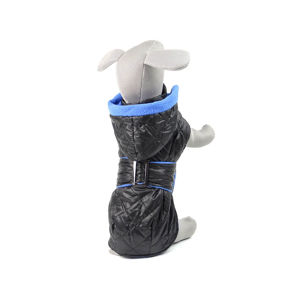 Vsepropejska Coldy bunda pro psa s kapucí Barva: Černo-modrá, Délka zad (cm): 38, Obvod hrudníku: 30 - 54 cm