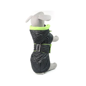 Vsepropejska Coldy bunda pro psa s kapucí Barva: Černo-zelená, Délka zad (cm): 34, Obvod hrudníku: 28 - 50 cm