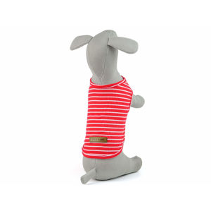 Vsepropejska Dog pruhované tričko pro psa Barva: Červená, Délka zad psa: 35 cm, Obvod hrudníku: 46 - 49 cm