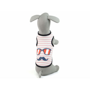 Vsepropejska Mustache pruhované tričko pro psa Barva: Růžová, Délka zad (cm): 21, Obvod hrudníku: 30 - 33 cm