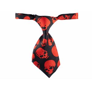 Vsepropejska Skull černo-červená kravata pro psa