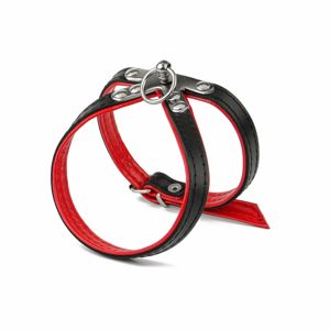 Vsepropejska Lux kožený postroj pro psa | 27 - 42 cm Barva: Černo-červená, Obvod hrudníku: 37 - 42 cm