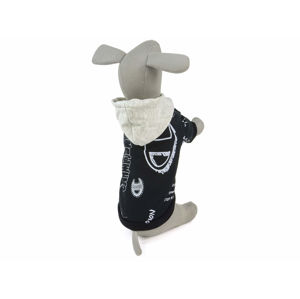 Vsepropejska Frbul mikina s kapucí pro psa Barva: Černá, Délka zad (cm): 32, Obvod hrudníku: 48 - 54 cm