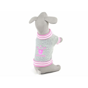 Vsepropejska Boss mikina pro psa s úplety Barva: Šedo-růžová, Délka zad (cm): 35, Obvod hrudníku: 54 - 60 cm