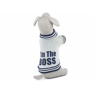 Vsepropejska Boss mikina pro psa s úplety Barva: Šedo-modrá, Délka zad (cm): 27, Obvod hrudníku: 36 - 42 cm