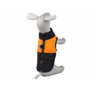 Vsepropejska Rainy obleček pro psa na zip Barva: Černo-oranžová, Délka zad (cm): 35, Obvod hrudníku: 44 - 49 cm