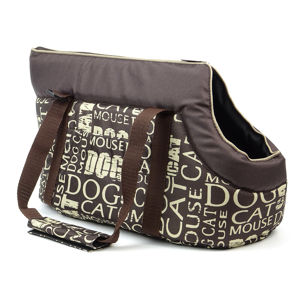 Vsepropejska Nice hnědá taška pro psa s nápisy Dle váhy psa: do 7 kg