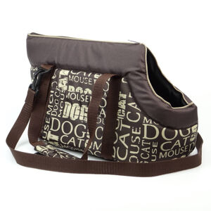 HobbyDog Nice hnědá taška pro psa s nápisy Dle váhy psa: do 2 kg