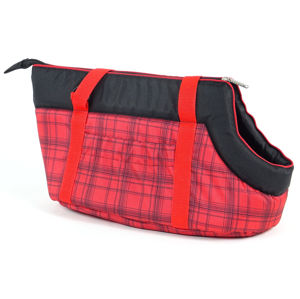 Vsepropejska Nice červená károvaná taška pro psa Dle váhy psa: do 2 kg