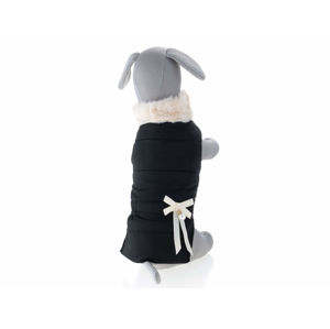 Vsepropejska Stejsi černá bunda pro psa s kožíškem Barva: Černá, Délka zad (cm): 24, Obvod hrudníku: 30 - 34 cm