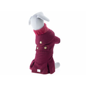 Vsepropejska Rossi zimní kabát pro psa s fleecem Barva: Vínová, Délka zad psa: 36 cm, Obvod hrudníku: 42 - 46 cm