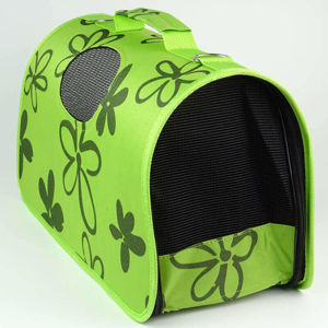 Vsepropejska Handy zelená taška pro psa s květinami Dle váhy psa: do 4 kg