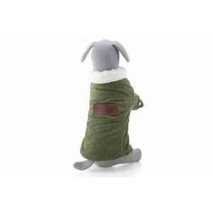 Vsepropejska Deril manšestrová bunda pro psa Barva: Zelená, Délka zad (cm): 26, Obvod hrudníku: 33 - 36 cm
