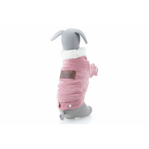 Vsepropejska Deril manšestrová bunda pro psa Barva: Růžová, Délka zad (cm): 26, Obvod hrudníku: 33 - 36 cm