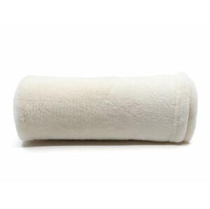 Vsepropejska Ella béžová fleecová deka pro psa Barva: Perlová bílá, Rozměr (cm): 100 x 68
