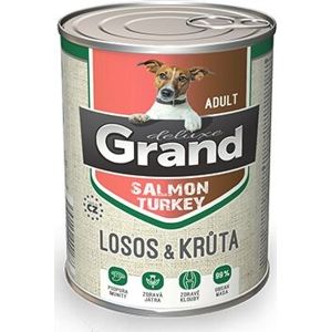 Grand deluxe 100% losos & krůta konzerva pro psa adult | 400g