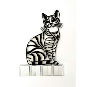 Vsepropejska Kočka dřevěná dekorace na zeď Rozměr (cm): 35 x 24, Typ: Typ 7, Dekor: Černá