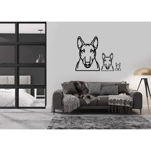 Vsepropejska Bulteriér dřevěná dekorace na zeď Rozměr (cm): 35 x 24, Typ: Typ 2, Dekor: Bílá + jméno psa