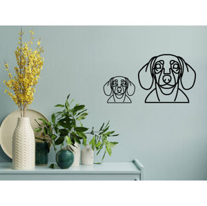 Vsepropejska Jezevčík dřevěná dekorace na zeď Rozměr (cm): 35 x 29, Typ: Typ 3, Dekor: Bílá + jméno psa