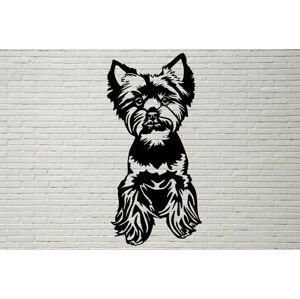 Vsepropejska Jorkšír dřevěná dekorace na zeď Rozměr (cm): 35 x 17, Typ: Jorkšír 7, Dekor: Černá + jméno psa