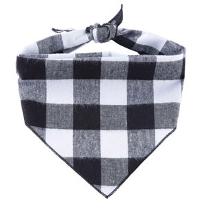 Vsepropejska Cliff černo-bílý károvaný šátek pro psa Obvod krku: 30 - 57 cm