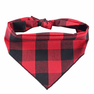 Vsepropejska Fergus červeno-černý károvaný šátek pro psa Obvod krku: 30 - 57 cm