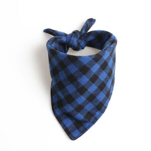 Vsepropejska Hansel modro-černý  károvaný šátek pro psa Obvod krku: 29 - 40 cm