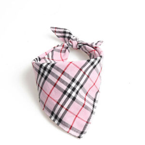Vsepropejska Hansel růžový károvaný šátek pro psa Obvod krku: 29 - 40 cm