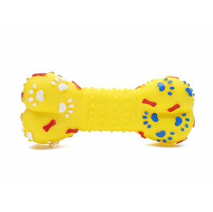 Vsepropejska Fame gumová kost pro psa Barva: Žlutá, Rozměr (cm): 18