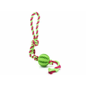 Vsepropejska Gila smyčka s dentálním míčkem pro psa Barva: Zelená, Délka: 7 cm